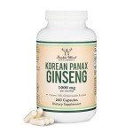 Ginseng Capsules (Korean Red Ginseng Extract, Panax Ginseng 10% Ginsenosides) (4 Month Supply) 240 Vegan Capsules - 1,000mg per Serving for Mood, Cognitive Function and Energy Support by Double Wood