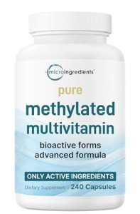Pure Methylated Multivitamin for Men & Women | 240 Capsules with Vitamins C, D, B12, Thiamin, Folate + Magnesium, Zinc, & More | High Absorption | Bioactive Vitamin & Mineral Complex | Filler Free