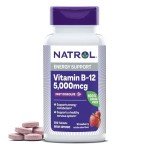 Natrol Vitamin B12 5,000 mcg, Fast Dissolve Vitamin B12 Supplement Supports a Healthy Nervous System and Energy Metabolism, 200 Tablets, Up to a 200 Day Supply