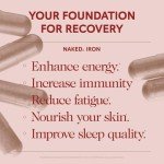 Naked Iron 65mg, 325mg Ferrous Bisglycinate - High Potency Iron Supplement for Iron Deficiency, Cellular Energy Support, Promotes Healthy Red Blood Cell Production, Non-GMO, Gluten-Free, 60 Capsules