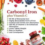 Vitalitown Iron Supplement for Women Men, Hign Potency 65mg Iron with Vitamin C 250mg, Less Constipating, Better for Blood Building & Energy Improvement, No Gluten, Non-GMO 60 Vegan Iron Pills