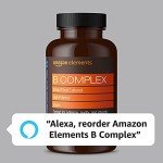 Amazon Elements B Complex, High Potency, 83% Whole Food Cultured, Supports Immune and Normal Energy Metabolism, Vegan, 65 Capsules, 2 month supply (Packaging may vary)