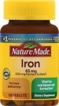 Nature Made Iron 65 mg (325 mg Ferrous Sulfate) Tablets, Dietary Supplement for Red Blood Cell Support, 180 Tablets, 180 Day Supply (Pack of 2)