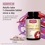 Jarrow Formulas Extra Strength Methyl B-12, Dietary Supplement for Cellular Energy Production, 100 Lemon-Flavored Chewable Tablets, Up to a 100 Day Supply