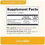 NatureWise Vitamin D3 1000iu (25 mcg) 1-Year Supply for Immune Support, Healthy Muscle Function, and Bone Health - Non-GMO, Gluten Free in Organic Extra Virgin Olive Oil, (Mini Softgel), 360 Count