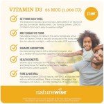 NatureWise Vitamin D3 1000iu (25 mcg) 1-Year Supply for Immune Support, Healthy Muscle Function, and Bone Health - Non-GMO, Gluten Free in Organic Extra Virgin Olive Oil, (Mini Softgel), 360 Count