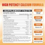 Calcium 1200 mg with Vitamin D3 Gummies for Adults - Calcium Citrate with Vitamin D3 K2, Magnesium, Zinc, Boron, Copper and Ashwagandha - Extra Absorption Calcium Supplement for Women Men