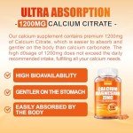 Calcium 1200 mg with Vitamin D3 Gummies for Adults - Calcium Citrate with Vitamin D3 K2, Magnesium, Zinc, Boron, Copper and Ashwagandha - Extra Absorption Calcium Supplement for Women Men
