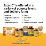 American Health 500 mg with Citrus Bioflavonoids Capsules Gentle On Stomach NonAcidic Vitamin C NonGMO Gluten Free 120 Servings, Ester-C, 240 Count