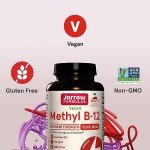 Jarrow Formulas Vitamin B12 5000 mcg - Maximum Strength for Cellular Energy and Brain Health, 60 Cherry Chewable Tablets, B12 Vitamins 5000 mcg
