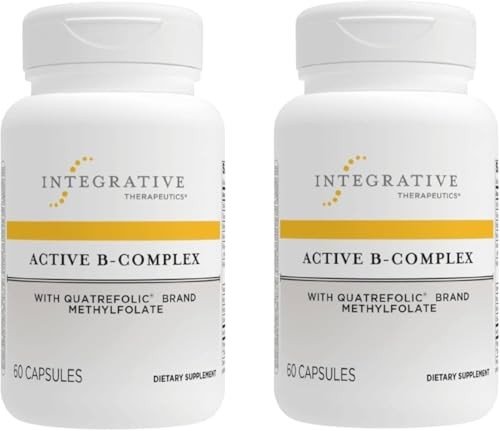 Integrative Therapeutics Active B-Complex - Energy Metabolism Support* - B-Complex Vitamin Supplement with 8 B-Vitamins, Vitamin B12, Folate, Choline - 60 Capsules - 2 Pack