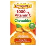 Emergen-C Chewable Vitamin C 1000mg, With B Vitamins And Antioxidants Tablet (40 Count, Orange Blast Flavor), Dietary Supplement
