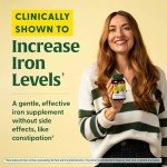 MegaFood Blood Builder Iron Supplement Clinically Shown to Increase Iron Levels Without Side Effects, Vegan Supplement For Women with Vitamin C, Vitamin B12 & Folic Acid, 60 Tablets
