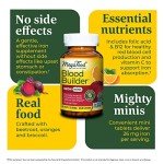 MegaFood Blood Builder Minis, Iron Supplement Clinically Shown to Increase Iron Levels Without Side Effects - Vegan Supplement with Vitamin C, Vitamin B12 & Folic Acid, 60 Tablets (30 Servings)