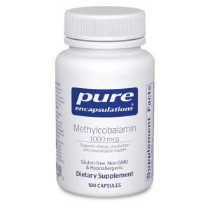 Pure Encapsulations Methylcobalamin 1,000 mcg - Vitamin B12 Supplement to Support Memory & Nerve Health - Premium Vitamin B12 Capsules - 180 Capsules
