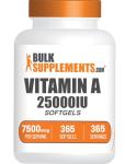 BulkSupplements.com Vitamin A 25000 IU Softgels - Vitamin A Supplement, as Retinyl Palmitate, for Eye & Immune Support - Gluten Free, 1 Softgel per Serving, 365 Count (Pack of 1)