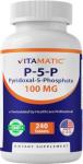 Vitamatic P5P 100 mg (Pyridoxal-5-Phosphate) – Active Form of Vitamin B6 – Energy & Nervous System Support – Non-GMO, Gluten-Free – 240 Tablets