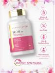 Carlyle Iron Supplement for Women | 45mg | 200 Slow Release Tablets | Vegetarian, Non-GMO, Gluten Free Pills | for Her