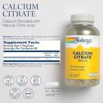 Solaray Calcium Citrate 1000mg - Chelated Calcium Supplement - Supports Bone Strength and Healthy Teeth - Easy to Digest - 60-Day Guarantee, Vegan - 60 Servings, 240 VegCaps