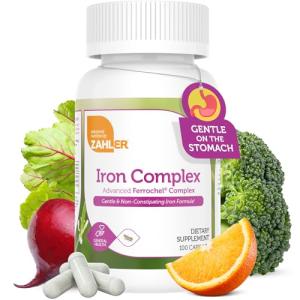 Zahler - Iron Supplement with Vitamin C - Capsule Iron Pills for Women and Men - High Absorption, Easy on Stomach, Kosher Ferrous Iron Supplements with Vitamins C, B12, Folate & More - 100 Count