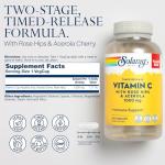 SOLARAY Vitamin C 1000mg Timed Release Capsules with Rose HIPS & Acerola Bioflavonoids, Two-Stage for High Absorption & All Day Immune Function Support, 60 Day Guarantee, 275 Servings, 275 VegCaps