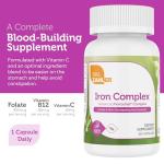 Zahler - Iron Supplement with Vitamin C - Capsule Iron Pills for Women and Men - High Absorption, Easy on Stomach, Kosher Ferrous Iron Supplements with Vitamins C, B12, Folate & More - 100 Count