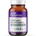 New Chapter Men's Multivitamin 40 Plus for Energy, Heart, Prostate + Immune Support with Fermented Nutrients - Every Man's One Daily 40+, Made with Organic Vegetables & Herbs, Non-GMO - 96 ct