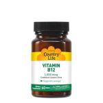 Country Life Vitamin B12 Supplement - Essential for Brain Function, Nerve Health, Red Blood Cells - Ideal for Anemia Prevention - Vegan Vitamin B, 1000 mcg - Gluten-Free, 60 Tablets