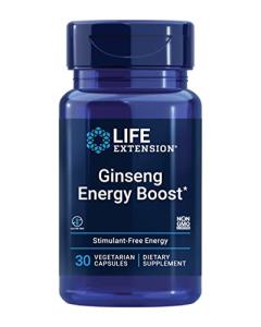 Life Extension Ginseng Energy Boost, Energy Support, Healthy Stress Management, Gluten-Free, Non-GMO, Vegetarian, 30 Capsules