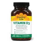 Country Life Vitamin D3 5000 IU for Immune and Bone Health, Calcium Absorption, and Colon Health - Sustainable Source from Lanolin, Available in Various Strengths
