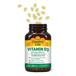 Country Life Vitamin D3 5000 IU for Immune and Bone Health, Calcium Absorption, and Colon Health - Sustainable Source from Lanolin, Available in Various Strengths