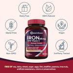 Doctor's Recipes Iron Supplement 65 mg with Vitamin C - Maximized Absorption & Stomach Friendly Iron Pills for Red Blood Cells Formation, Heart, Brain & Immunity Health - Vegan Non-GMO 180 Iron Tabs