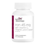 Bariatric Advantage Iron 45 mg with Vitamin C, Thiamin and Copper for Increased Absorption and Utilization, Easily Digestible for Gastric Bypass and Sleeve Gastrectomy Surgery Patients - 60 Count