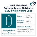 Designs for Health Vitamin D Synergy - 2000 IU Vitamin D with K Supplement - Supports Healthy Moods, Bone Health + Immune Health for Adults - VIT D3 + Vitamin K - Gluten Free + Non-GMO (120 Capsules)
