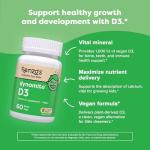 Renzo's Dynamite Vitamin D3, Dissolving Kids Vitamin D3, 60 Sugar-Free Melty Tabs, Lil’ Green Apple Flavored