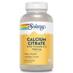 Solaray Calcium Citrate with Vitamin D3 1000mg - Bone Strength and Healthy Teeth Support - Gentle Digestion Formula - Lab Verified, 60-Day Guarantee - 60 Servings, 240 Capsules