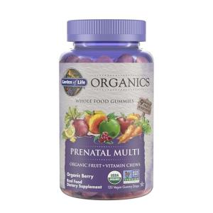 Garden of Life Organics Prenatal Gummies Multivitamin with Vitamin D3, B6, B12, C & Folate for Healthy Fetal Development – Organic, Non-GMO, Gluten-Free, Vegan, Berry Flavor, 30 Day Supply