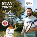 Wild & Organic Korean Panax Ginseng Extract Liquid - Red Ginseng Root Supplement for Overall Well-Being - Immune Support Drops - Vegan, Sugar & Alcohol-Free Tincture - 4 fl oz