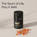 Sports Research® Vitamin D3 + K2 w/Coconut Oil - Vegan Vitamin D 5000iu & Mk7 Vitamin K 100mcg for Bone & Immune Support - Vegan Certified · Non-GMO · Soy Free - 120 Softgels