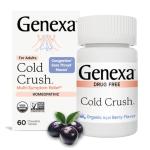 Genexa Cold Crush | Multi-Symptom Cough & Cold Relief for Adults | Delicious Organic Acai Berry Flavor | Certified Organic & Non-GMO | Homeopathic Remedy Made Clean | 60 Chewable Tablets