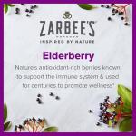 Zarbee’s Elderberry Gummies Daily Immune Support Supplement with Vitamins A C D E & Zinc, Black Elderberry Extract, Natural Berry Flavor, Vegetarian, Gelatin-Free, 60 Count