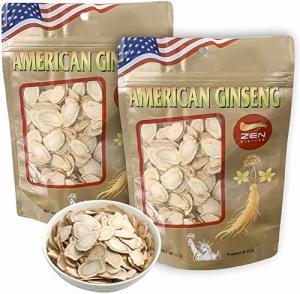 2 Bags of American Ginseng Slices (4oz/Bag) 西洋参/花旗参 Panax Ginseng. Boosts Body Immunity, Energy & Stamina for Man & Women