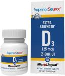 Superior Source Vitamin D3 5000 IU - Offers Immune System, Brain & Nervous System Support - Aids Calcium Absorption for Teeth & Bone Health - Bariatric Friendly - 100 Sublingual Dissolving Tablets
