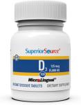 Superior Source Vitamin D3 5000 IU - Offers Immune System, Brain & Nervous System Support - Aids Calcium Absorption for Teeth & Bone Health - Bariatric Friendly - 100 Sublingual Dissolving Tablets