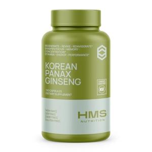 HMS Nutrition Korean Red Panax Ginseng 2000mg 120 Vegan Capsules Super Strength Extract NSF Certified Supplements, High Ginsenosides Supports Energy, Stamina, Performance and Clarity