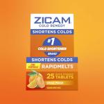 Zicam Zinc Cold Remedy RapidMelts,Citrus Flavor, Homeopathic, Pre-Cold Medicine, Shortens Cold Duration, 25 Count