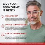 Panax Ginseng 15,000 mg - Red Korean Ginseng Supplement for Men - Extra Strength 10:1 Extract - Energy, Focus, Productivity & Performance - Natural & Vegan - Made in USA - 120 Capsules, 2 Month Supply