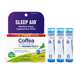 Boiron Coffea Cruda 30C Homeopathic Sleep Aid for Restless Sleep, Mental Hyperactivity, Racing Thoughts, and Difficulty Sleeping - 3 Count (240 Pellets)