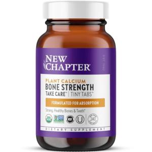 New Chapter Calcium Supplement - Bone Strength Tiny Tabs Plant-Based USDA Organic Calcium with Magnesium, Vitamin D3+K2, for Bone Health & Joint Mobility, Heart Support, 905 mg dose - 240 Tiny Tabs