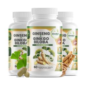 GreeNatr Ginseng with Ginkgo Biloba Supplement